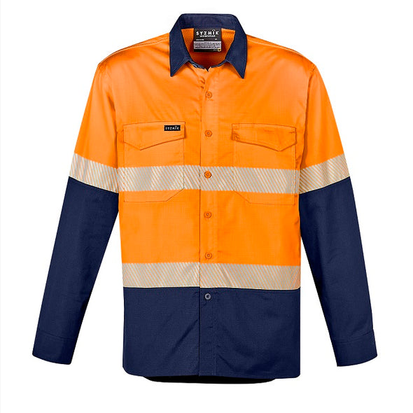 Mens Rugged Cooling Hi Vis Segmented Tape L/S Shirt - Embroidery Included (Minimum 12)